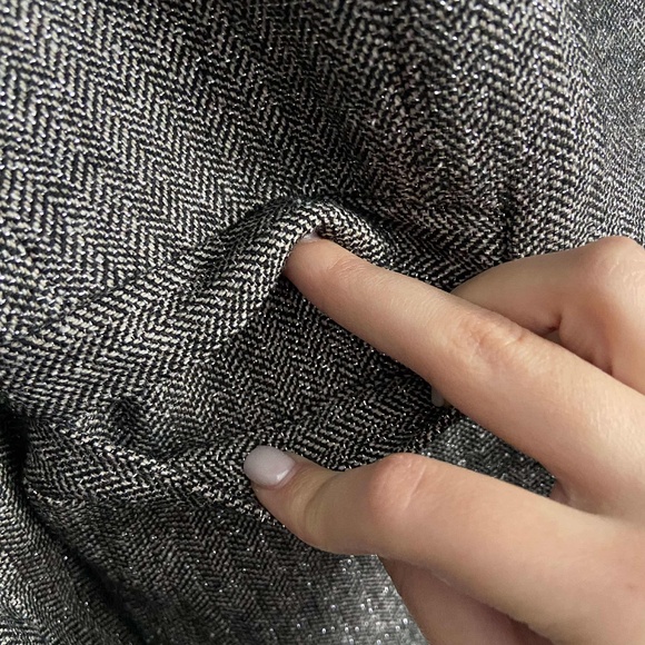 ZADIG & VOLTAIRE Herringbone metallic grey silver wool blazer removal skull pin - Picture 10 of 14